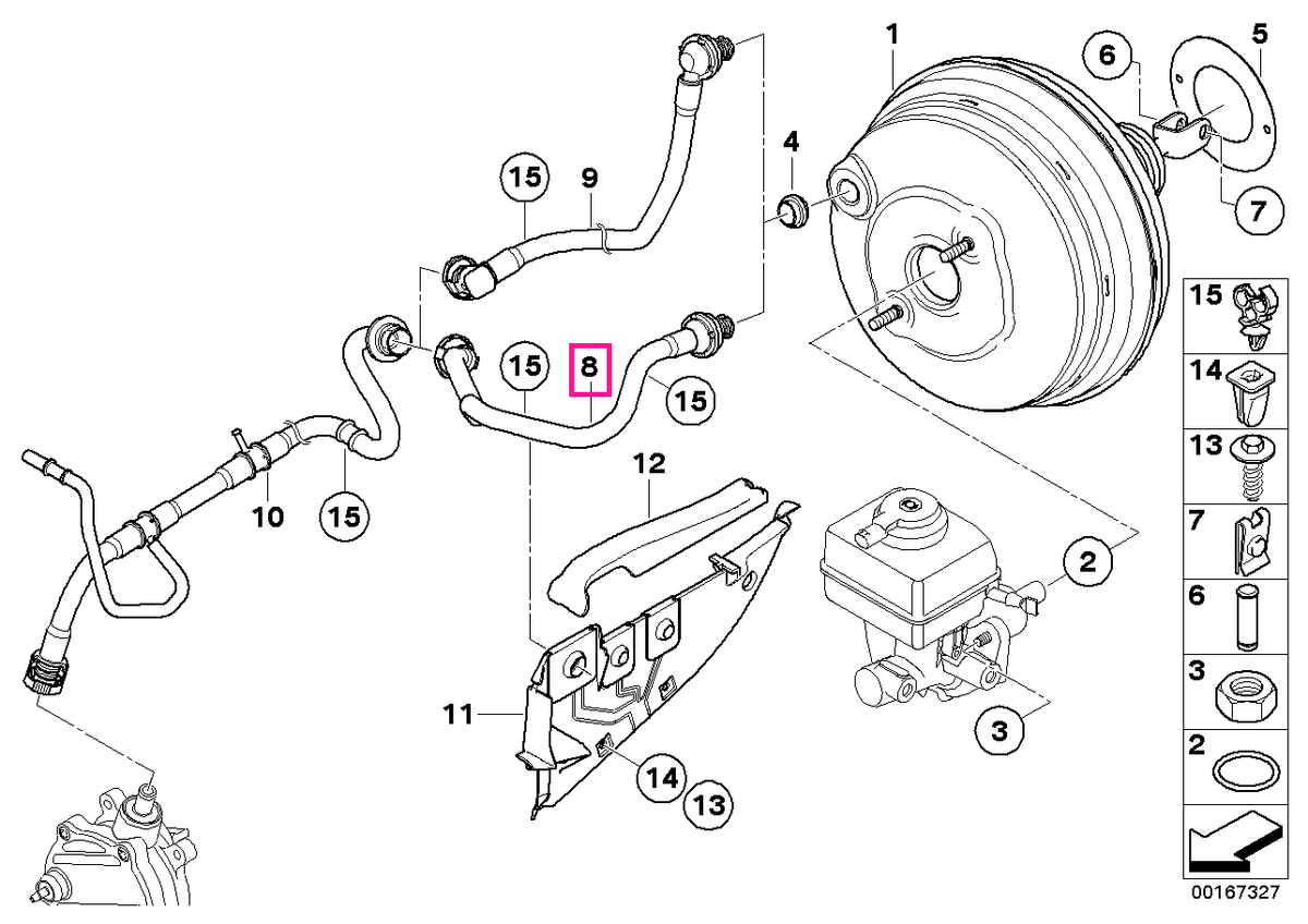 11667560244 Țeavă vid - BMW