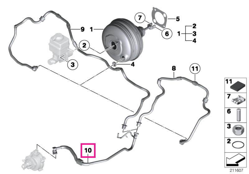 11667584654 Țeavă vid - BMW