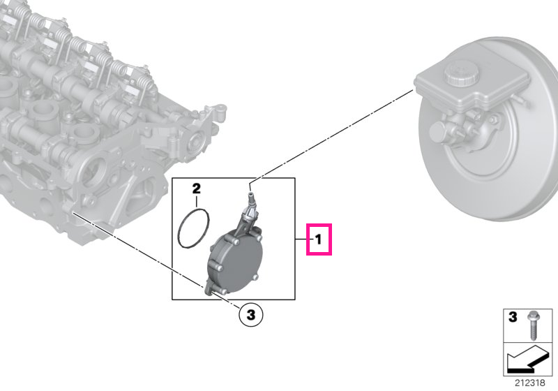 11667586424 Pompa vacuum sistem franare - Mini Cabrio R57, Clubman R55, Countryman R60, Coupe R58, Paceman R61, Roadster