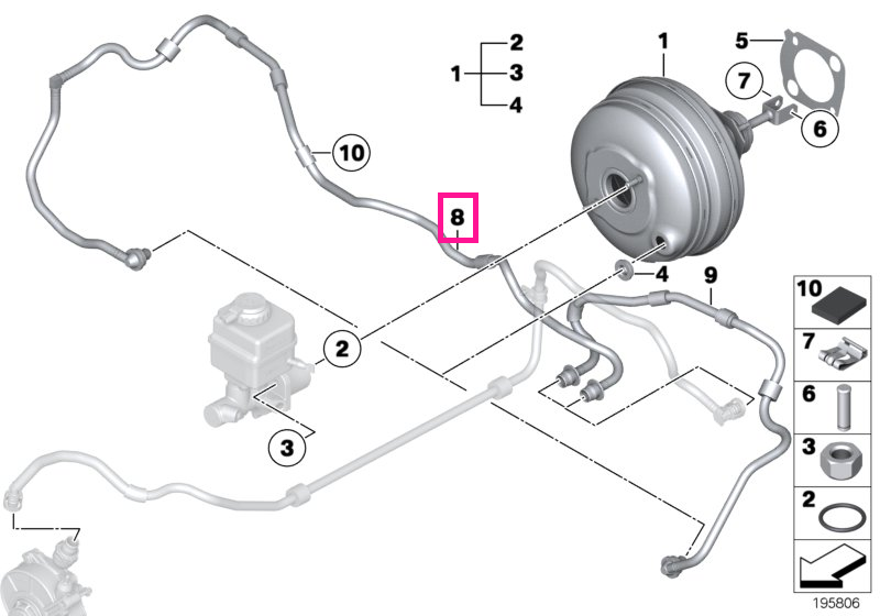 11667598230 Furtun vid - BMW