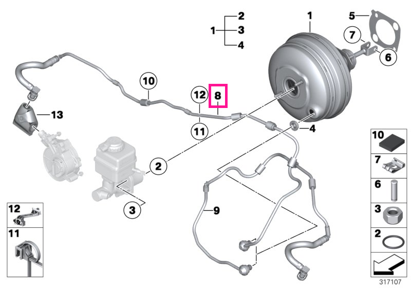 11667601882 Conductă vid - BMW