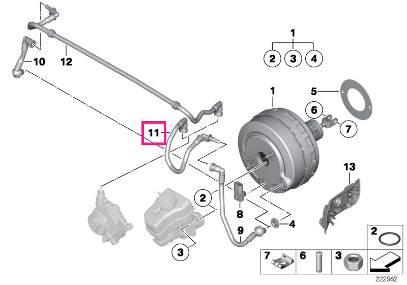 11667603609 Țeavă vid - BMW