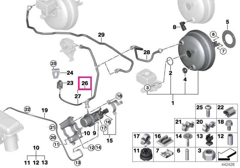 11667638502 Furtun vid cu supapă de reținere - BMW