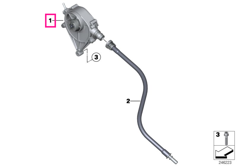 11667640279 Pompa vacuum - BMW Seria 1 F20 F21, Seria 2 F22, Seria 3 F30 F31 F35, Seria 5 F07 F10 F11 F18, X1 E84, X3 F2