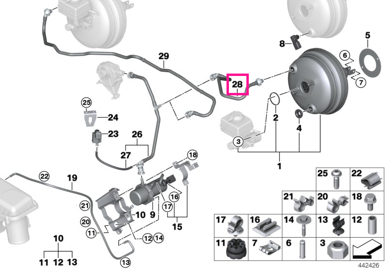 11667641063 Furtun vid cu supapă de reținere - BMW
