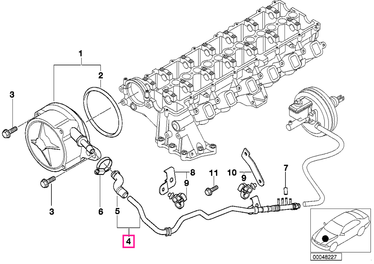 11667786546 Vacuum pipe - BMW