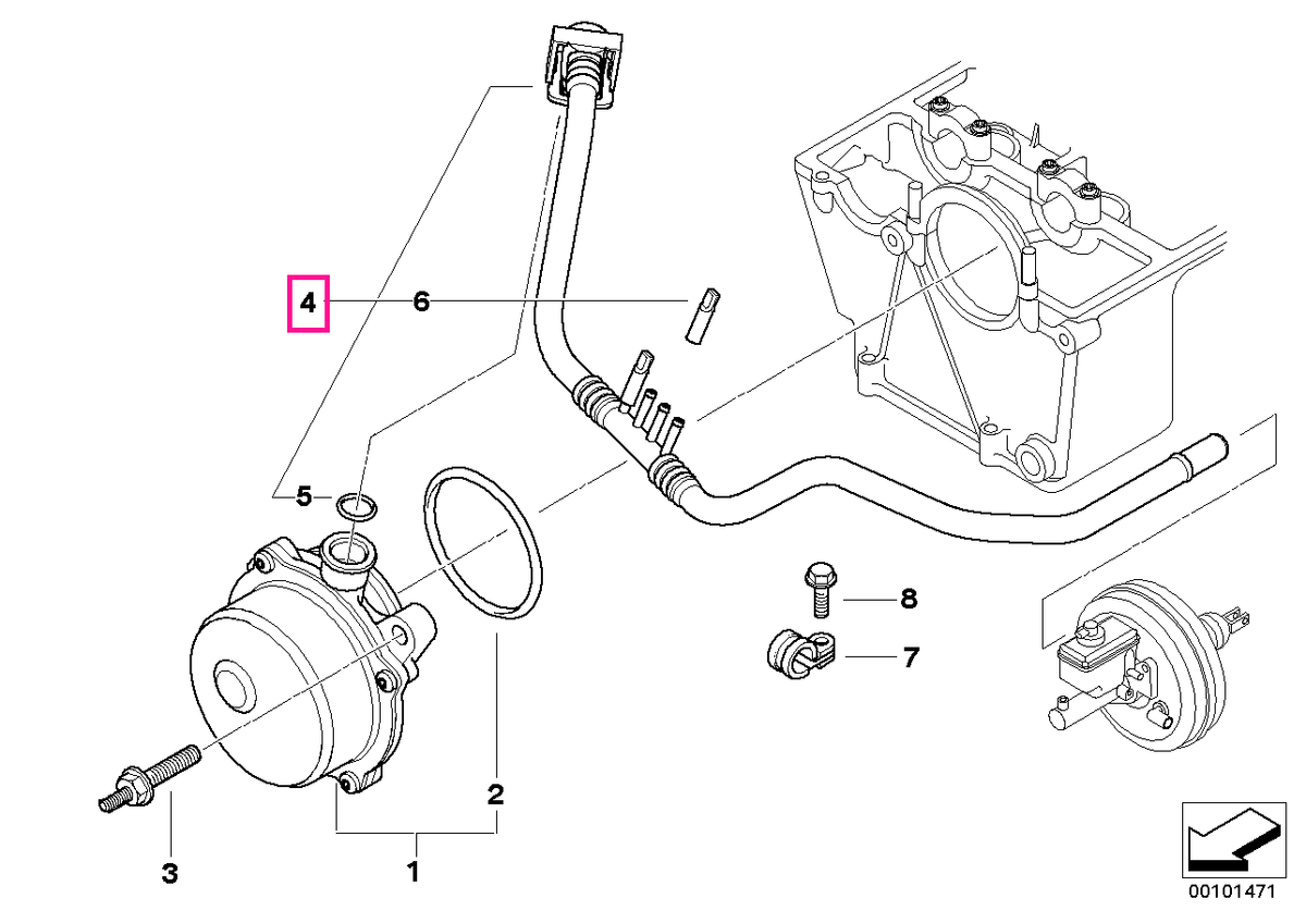 11667789625 Conductă vid - BMW