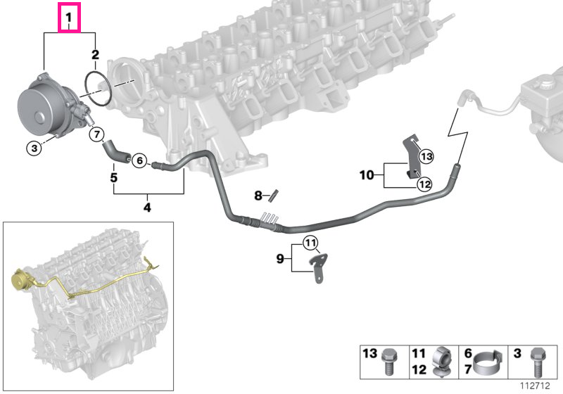 11667795142 Pompa vacuum - BMW