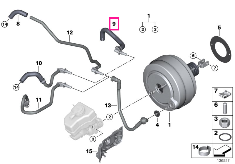 11667797255 Furtun sistem franar - BMW