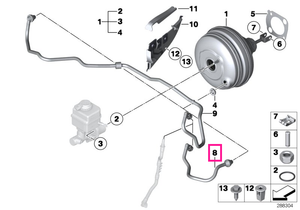 11668508017 Teavă vid cu ventil antiretur - BMW