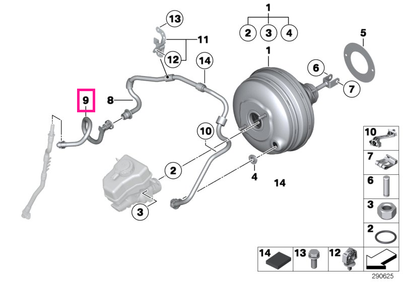 11668508022 Furtun vacuum - BMW