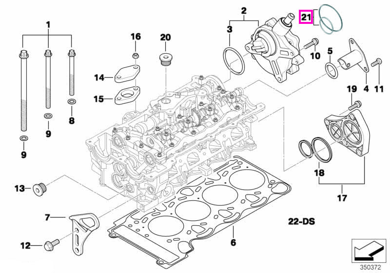 11668626471 Set garnituri etansare, pompa vacuum - BMW Seria 1 E81 E82 E87 E88, Seria 3 E46 E90 E91 E92 E93, Seria 5 E60
