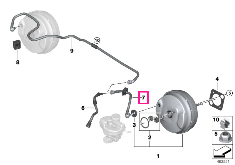 11668648865 Vacuum pipe with grommet - BMW