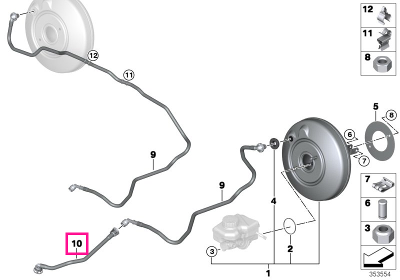 11668650787 Conducta vacuum - BMW Seria 1 F40 F52, Seria 2 F44 F45 F46, X1 F48 F49, X2 F39 - Mini Cabrio F57, Clubman F5