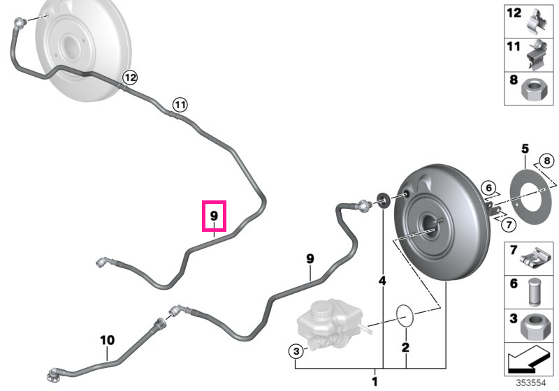11668654730 Țeavă vid - BMW