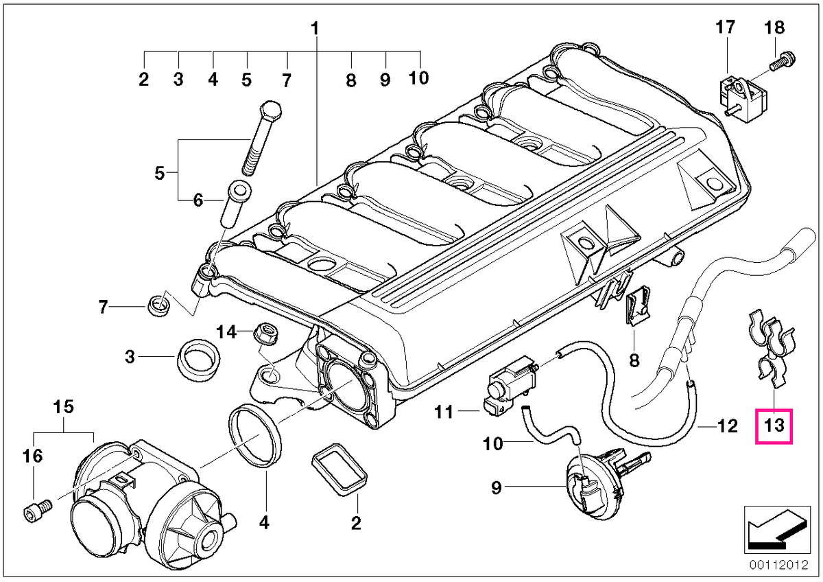 11742248843 Colier de furtun - BMW