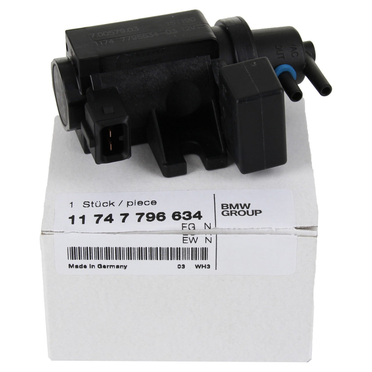 11747796634 Convertor presiune vacuum turbocompresor - BMW Seria 1 E87, Seria 3 E46 E90 E91 E92 E93, Seria 5 E39 E60 E61