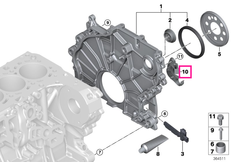 11748571859 Suport ventil comutare electric - BMW