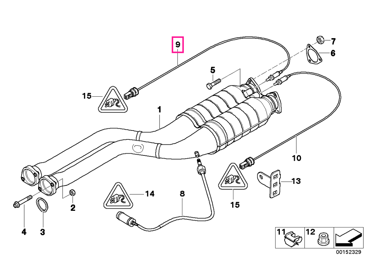 11787837564 Senzor oxigen, BOSCH/L=1390MM - BMW