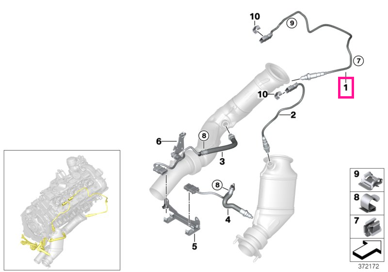11787848482 Regulating lambda probe L=860MM - BMW