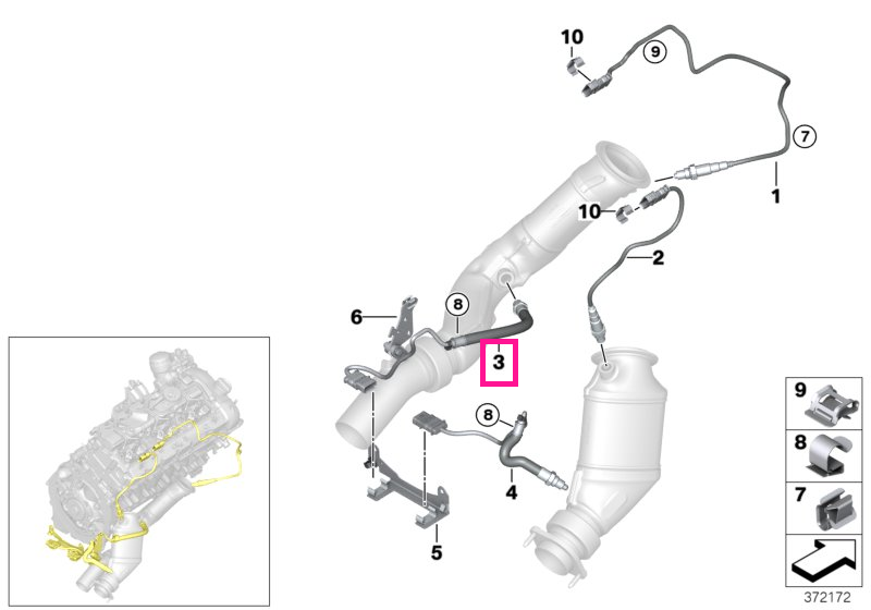 11787848486 Senzor monitor lambda L=690MM - BMW