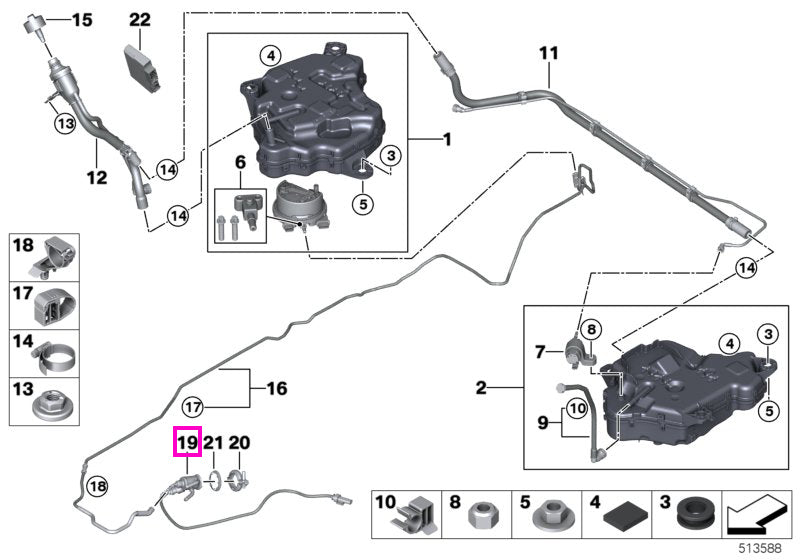 11788598283 Injector AdBlue, sistem SCR - BMW Seria 3 G20 G21, Seria 4 G22 G23 G26, Seria 5 G30 G31, Seria 6 G32, Seria 