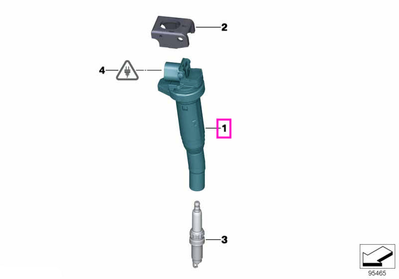 12137559842 Bobina de inductie, Delphi - BMW Seria 1 E81 E82 E87 E88, Seria 3 E90 E91 E92 E93, Seria 5 E60 E61 F10 F11, 