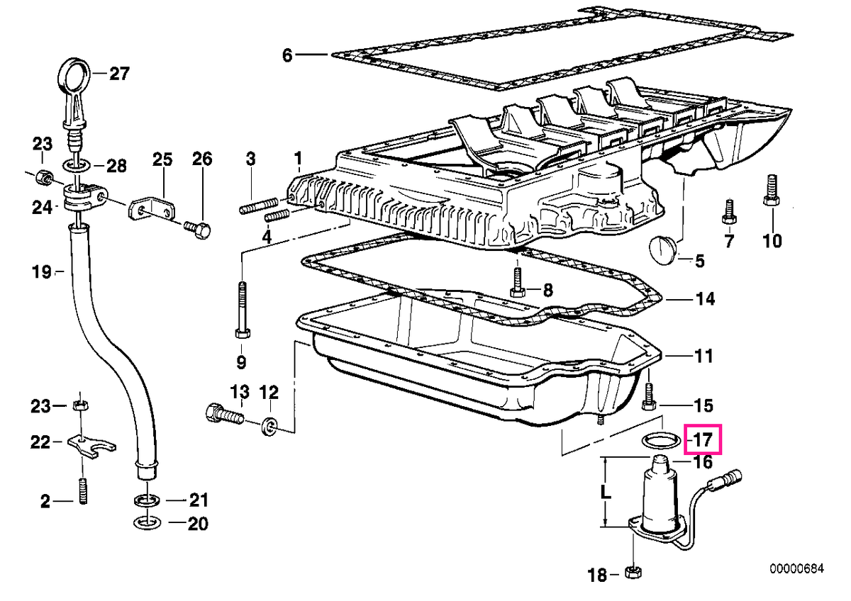 12611744292 Garnitura etansare, motor - BMW Seria 1, Seria 2, Seria 3, Seria 4, Seria 5, Seria 6, Seria 7, Seria 8, X1 E