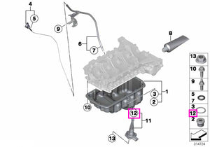 12617604790 Garnitura etansare senzor nivel ulei - BMW Seria 1, Seria 2, Seria 3, Seria 4, Seria 5, Seria 6, Seria 7, Se