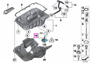 12617607909 Senzor nivel ulei motor - BMW Seria 3 E90 E91 E92 E93, Seria 5 E60 E61 F07 F10 F11, Seria 6 F06 F12 F13, Ser