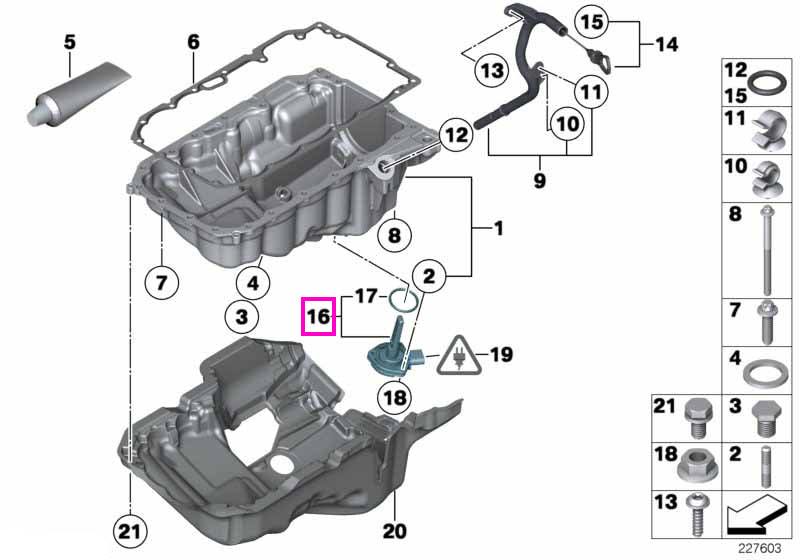 12617607909 Senzor nivel ulei motor - BMW Seria 3 E90 E91 E92 E93, Seria 5 E60 E61 F07 F10 F11, Seria 6 F06 F12 F13, Ser