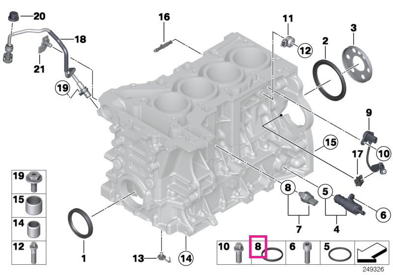 12617614449 Garnitură etanșare - BMW