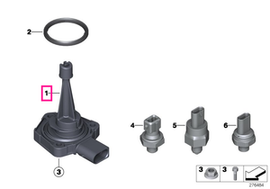 12618638755 Senzor nivel ulei, 132,8mm - BMW Seria 1 F20 F21, Seria 2 F22 F23 F87 M2, Seria 3 F30 F31 F34  G20 G21 F80 M