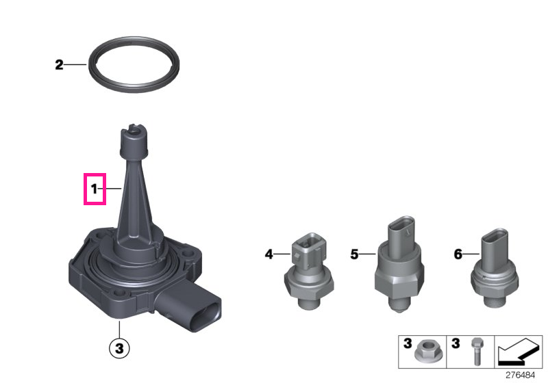 12618638755 Senzor nivel ulei, 132,8mm - BMW Seria 1 F20 F21, Seria 2 F22 F23 F87 M2, Seria 3 F30 F31 F34  G20 G21 F80 M