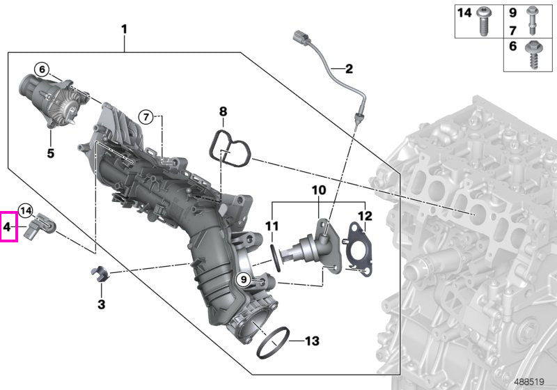 13625B3B7E8 Senzor presiune supraalimentare - BMW Seria 1 F40, Seria 2 F44 F45 F46, Seria 5 G30 G31, X1 F48, X2 F39, X3 
