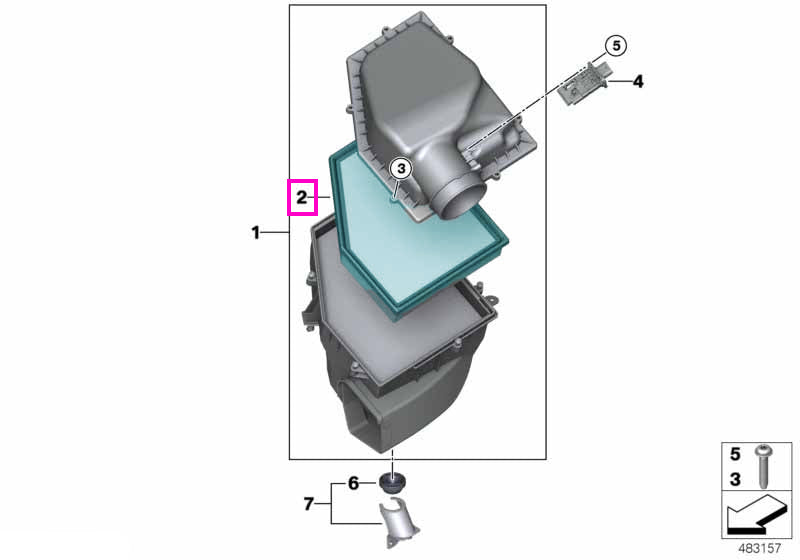 13715A58C04 Filtru de aer motor - BMW X3 G45, X3L G48