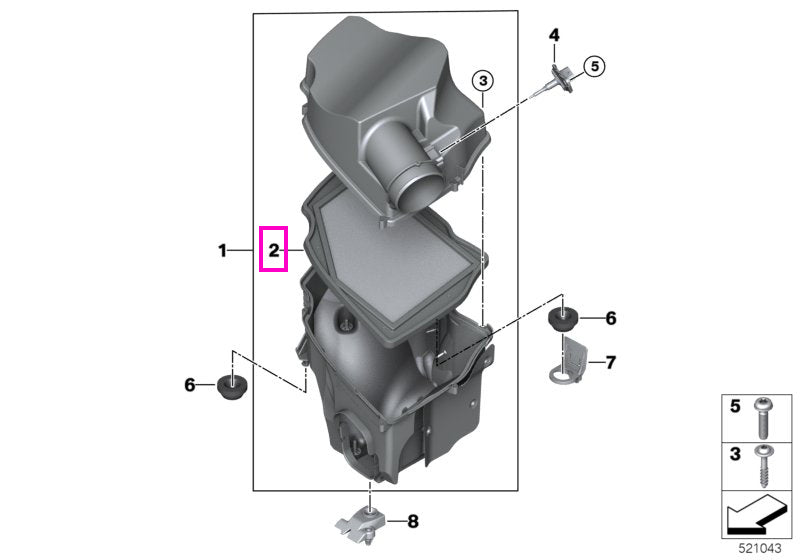 13715A6C4B7 Filtru aer motor - BMW Seria 5 G60 G61
