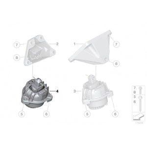 22116775906 Tampon motor - BMW Seria 5 F07 GT, F10, F11, Seria 7 F01, F02 - dreapta