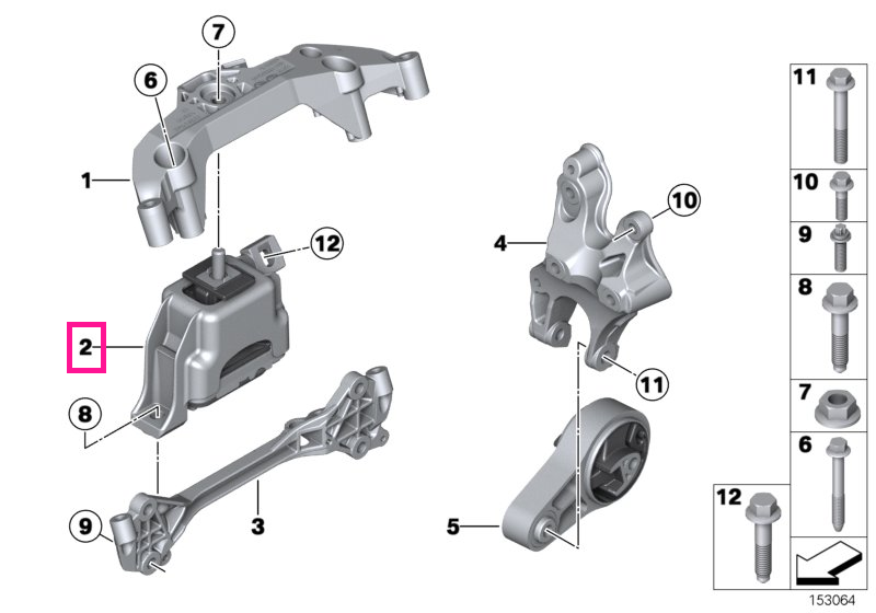 22116778645 Tampon motor - Mini Cabrio R57, Clubman R55, Countryman R60, Coupe R58, Paceman R61, Roadster R59, R56