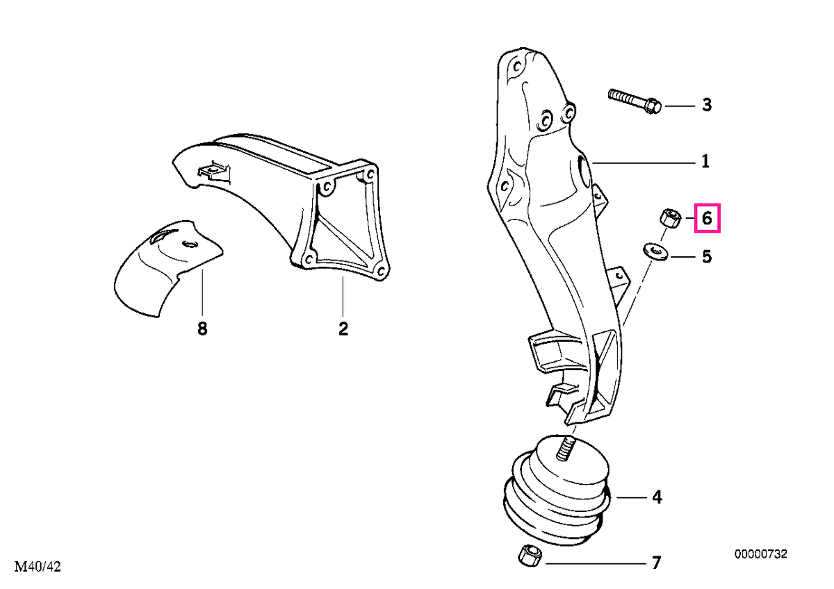 22116779973 Piulita cu flansa, M10 - BMW Seria 3 E36 E46, Seria 5 E39, Seria 7 E38, Z3 E36, Z4 E85 E86 - Mini F55, F56 -