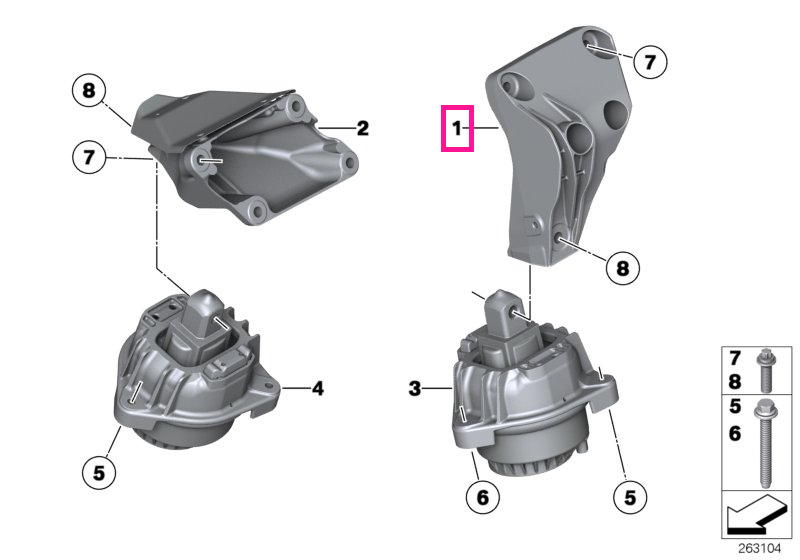 22116781233 Suport motor, stanga - BMW Seria 5 F07 F10 F11 F18