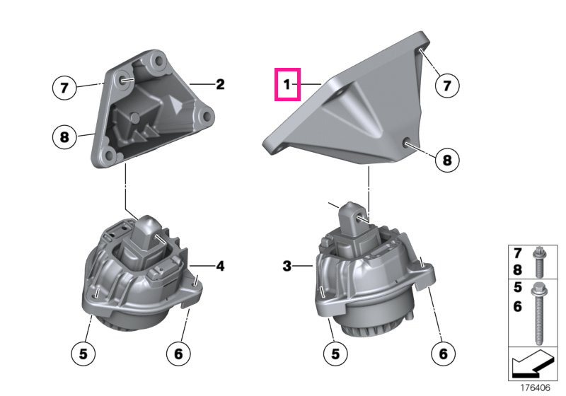 22116781241 Suport motor, stanga - BMW Seria 5 F07 F10 F11
