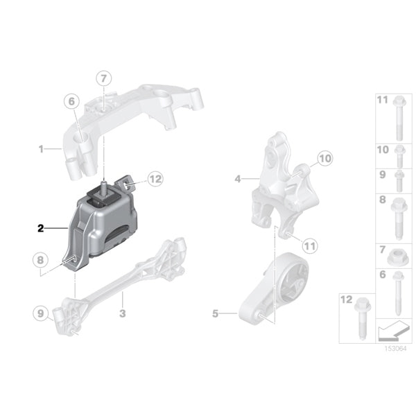 22116782374 Tampon motor - Mini Cabrio R57, Clubman R55, Countryman R60, Coupe R58, Paceman R61, Roadster R59, R56