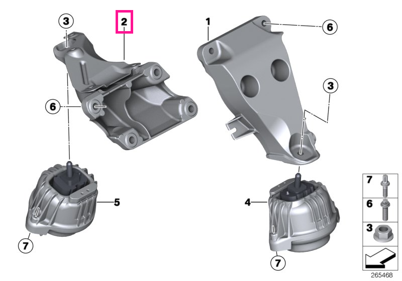 22116785698 Suport motor, dreapta - BMW X1 E84, Z4 E89