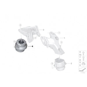 22116786836 Tampon motor, dreapta - BMW X5 E70, X6 E71