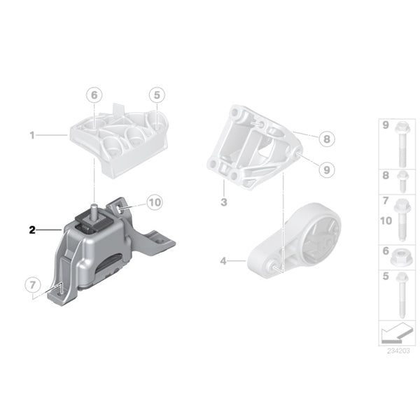 22116851173 Tampon motor - Mini R55, R56, R57, R58, R59, R60, R61