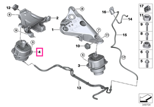 22116853106 Tampon motor, dreapta - BMW X5 F15, X6 F16