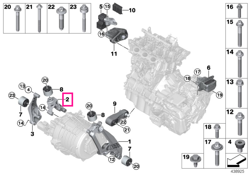22116856292 Suport transmisie superior - BMW