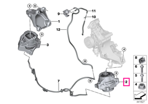 22116859407 Tampon motor, stanga - BMW Seria 1 F20 F21, Seria 2 F22 F23, Seria 3 F30 F31 F35, Seria 4 F32 F36