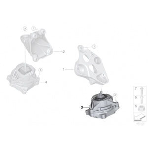 22116859411 Tampon motor, stanga -  BMW Seria 1 F20 F21, Seria 2 F22 F23, Seria 3 F30 F31 F34, Seria 4 F32 F33 F36